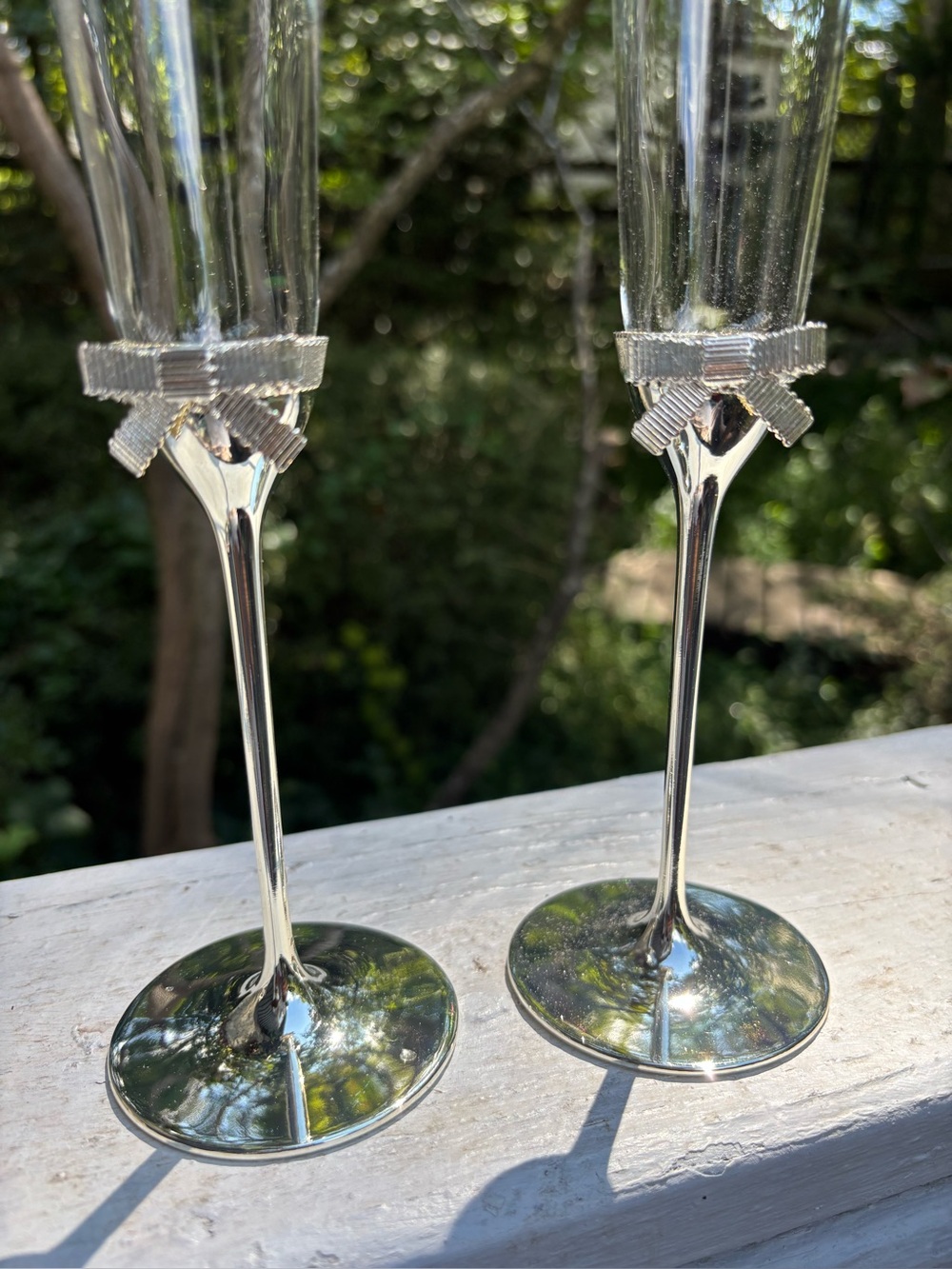 Kate Spade Grace Avenue Silver plate Flute Pair